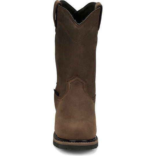 Justin Men's Pulley 10" Waterproof Composite Toe Met Guard Western Work Boot - Whiskey Brown - SE4630 - Overlook Boots