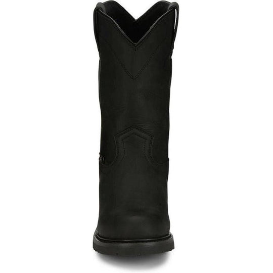 Justin Men's Dorsal 11" Steel Toe Waterproof Slip Resistant Pull On Work Boot - Onyx Black - SE4635 - Overlook Boots