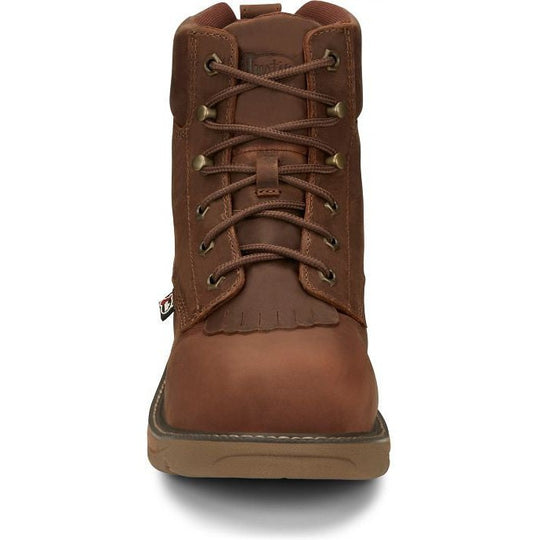 Justin Men's Rush 6" Nano Composite Toe Waterproof Slip Resistant Work Boot - Barley Brown - SE466 - Overlook Boots