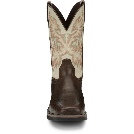 Justin Men's Driller 11" Square Toe Slip Resistant Work Boot - Copper - SE4683 - Overlook Boots