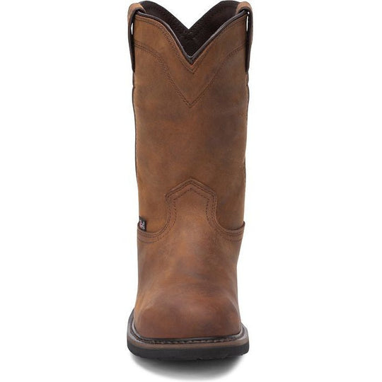 Justin Men's Drywall 10" Steel Toe Waterproof Slip Resistant Work Boot - Whiskey Brown - SE4961 - Overlook Boots