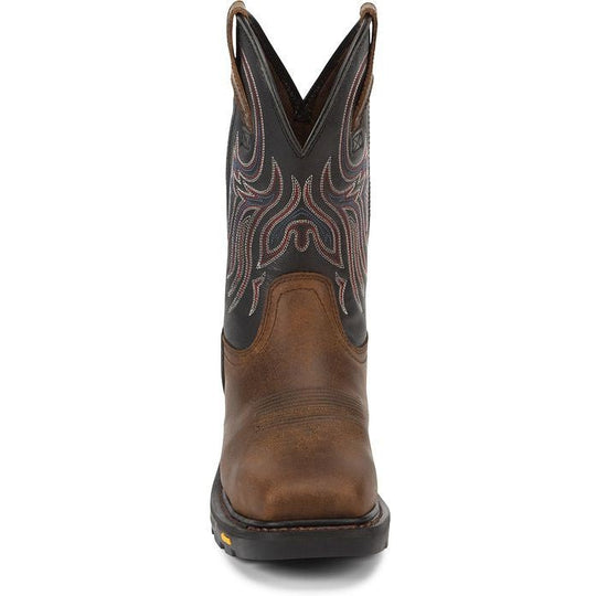 Justin Men's Tanker 11" Steel Toe Slip Resistant Work Boot - Brown - WK2104 - Overlook Boots