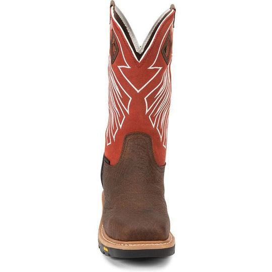Justin Men's RoughNeck 12" Steel Toe Waterproof Work Boot - Walnut Brown - WK2115 - Overlook Boots