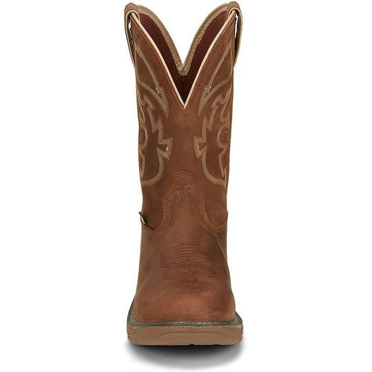 Justin Men's Rush 11" Waterproof Slip Resistant Work Boot - Saddle Tan - WK4330 - Overlook Boots