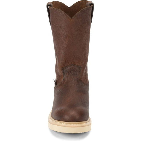 Justin Men's Axe 10" Soft Round Toe Wedge Work Boot - Light Brown - WK4908 - Overlook Boots