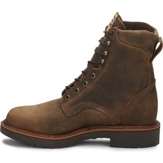 Justin Men's Blueprint 8" Lace Up Slip Resistant Work Boot - Tan Gaucho - 440 - Overlook Boots