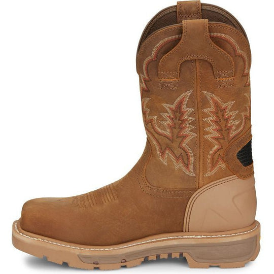 Justin Men's Montana 11" Nano Composite Toe Waterproof Work Boot - Rust Brown - CR2124 - Overlook Boots