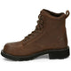 Justin Women's Katerina 6" Steel Toe Waterproof Slip Resistant Work Boot - Aged Bark Brown - GY985 - Overlook Boots