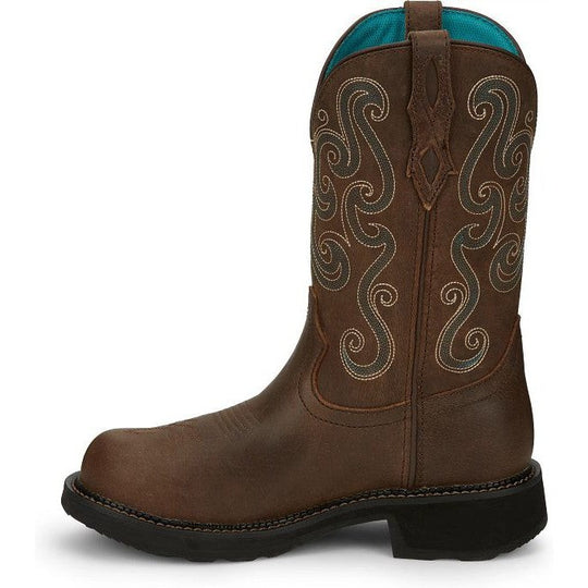 Justin Women's Tasha 11" Steel Toe Waterproof Western Work Boot -Brown- GY9991 - Overlook Boots