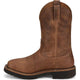 Justin Men's Ames 11" Soft Toe Waterproof Pull On Slip Resistant Work Boot - Walnut Brown - HL4222 - Overlook Boots