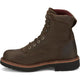 Justin Men's Rivot 8" Lace Up Steel Toe Slip Resistant Western Work Boot - Hickory Brown - OW441 - Overlook Boots