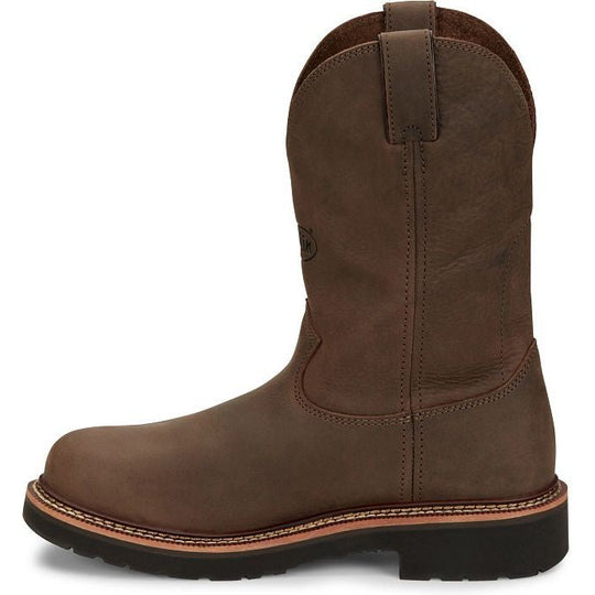 Justin Men's Carbide 11" Steel Toe Western Work Boot - Hickory Brown - OW4441 - Overlook Boots