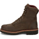 Justin Men's Rivot 8" Waterproof Steel Toe Slip Resistant Western Work Boot - Hickory Brown - OW458 - Overlook Boots