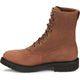 Justin Men's Livestock 8" Waterproof Lace Up Slip Resistant Western Work Boot - Aged Bark Brown - OW604 - Overlook Boots