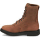 Justin Men's Livestock 8" Round Toe Lace Up Western Work Boot - Aged Brown - OW760 - Overlook Boots
