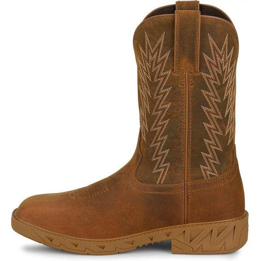 Justin Men's Blinder 11" Steel Toe Waterproof Western Work Boot - Brown - PD4069 - Overlook Boots
