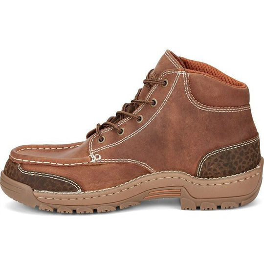 Justin Men's Corbett 5" Moc Toe Waterproof Slip Resistant Lace Up Work Boot - Barley Brown - SE252 - Overlook Boots