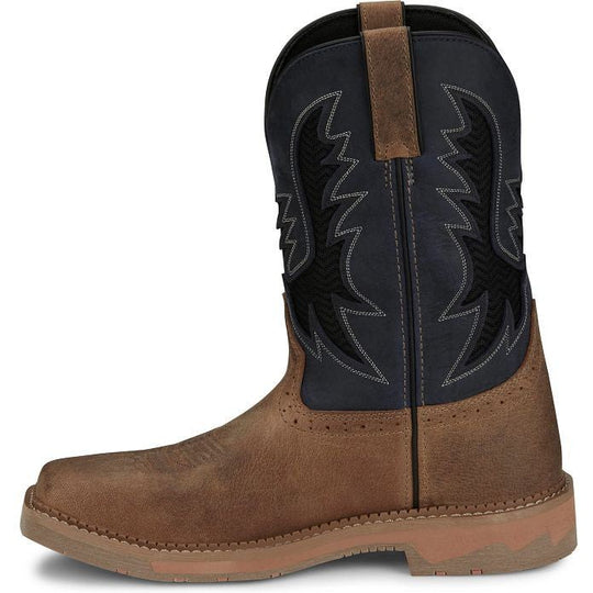Justin Men's Bolt 11" Square Toe Work Boot - Peanut Tan - SE4114 - Overlook Boots