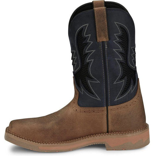 Justin Men's Bolt 11" Composite Toe Slip Resistant Western Work Boot - Peanut Tan - SE4115 - Overlook Boots