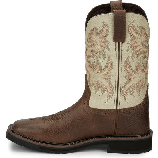 Justin Men's Driller 11" Steel Toe Slip Resistant Work Boot - Copper - SE4684 - Overlook Boots