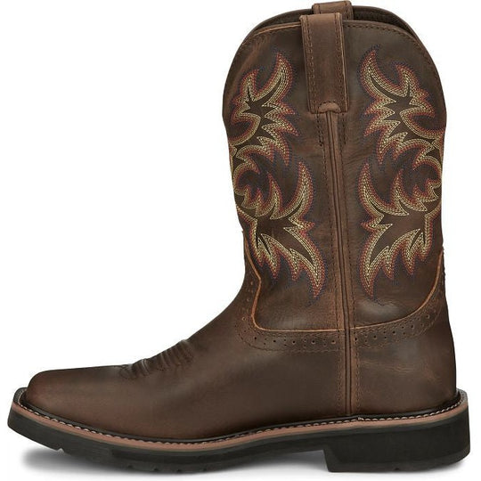 Justin Men's Driller 11" Waterproof Slip Resistant Work Boot - Tan/Brown - SE4689 - Overlook Boots