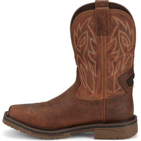 Justin Men's Wolfe 11" Nano Composite Toe Slip Resistant Western Work Boot - Russet Brown - SE4752 - Overlook Boots