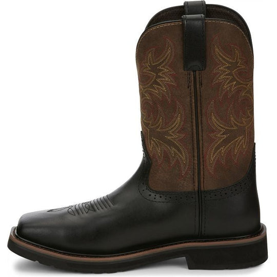 Justin Men's Driller 11" Composite Toe Slip Resistant Work Boot - Black - SE4818 - Overlook Boots
