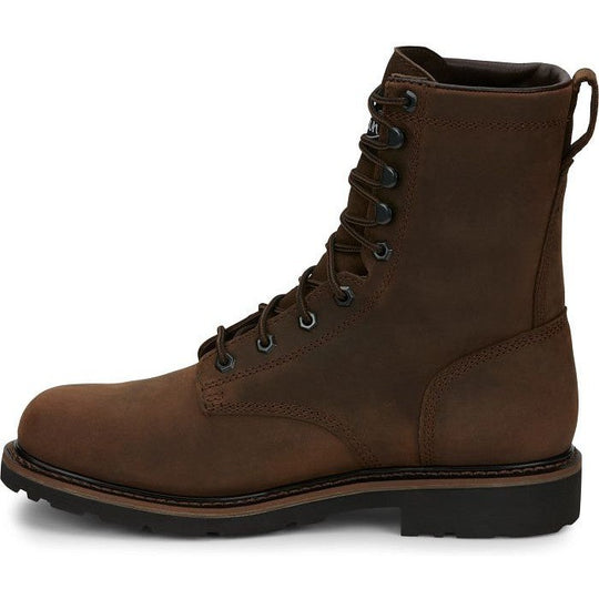 Justin Men's Drywall 8" Steel Toe Waterproof Lace Up Slip Resistant Work Boot - Brown - SE961 - Overlook Boots