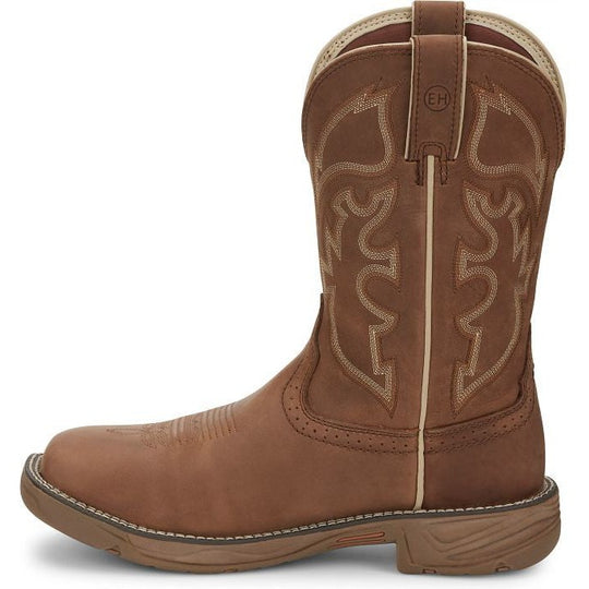 Justin Men's Rush 11" Waterproof Slip Resistant Work Boot - Saddle Tan - WK4330 - Overlook Boots