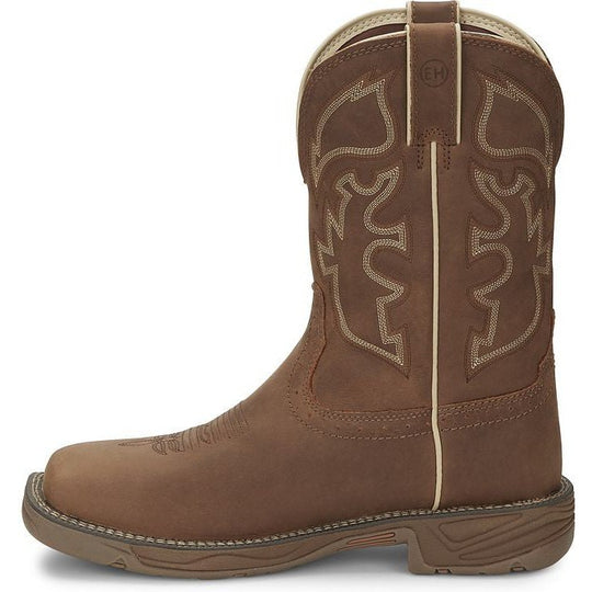 Justin Men's Rush 11" Steel Toe Waterproof Slip Resistant Work Boot - Saddle Tan - WK4331 - Overlook Boots