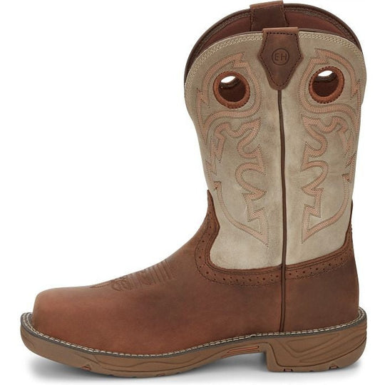 Justin Men's Rush 11" Composite Toe Waterproof Slip Resistant Work Boot - Rust Tan - WK4338 - Overlook Boots
