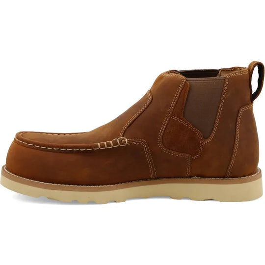 Twisted X Men's 4" Nano Composite Toe Chelsea Wedge Sole Work Boot - Brown - MCAN001 - Overlook Boots