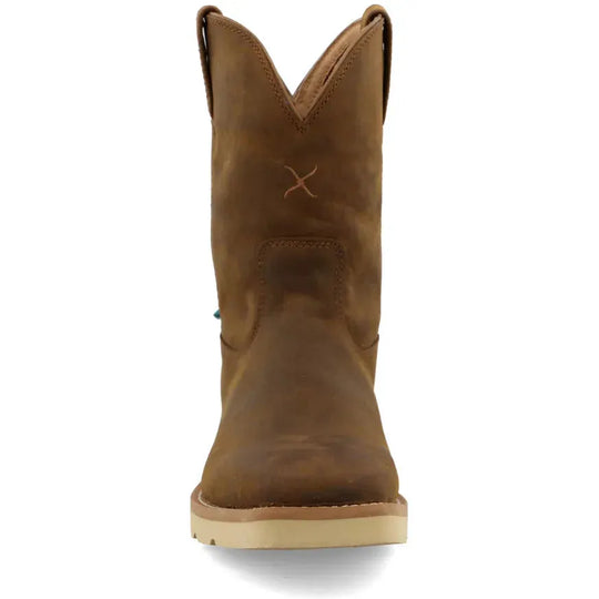 Twisted X Men's Iconic 10" Square Toe Waterproof Pull On Wedge Sole Work Boot - Brown - MCBW001 - Overlook Boots