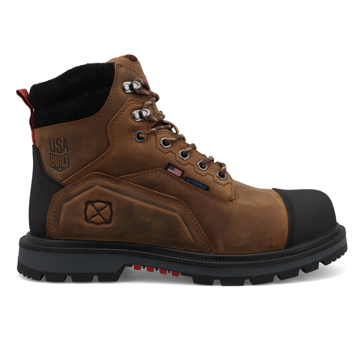 Twisted X Men's 6" Nano Toe WP USA Built Work Boot - Brown - MDANW01 7 / Medium / Brown - Overlook Boots