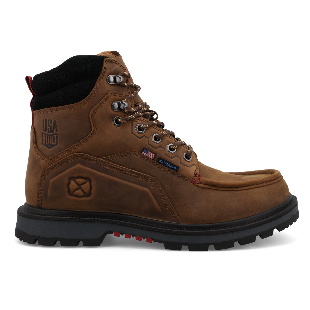 Twisted X Men's 6" Soft Toe WP USA Built Work Boot - Brown - MDAW001 7 / Medium / Brown - Overlook Boots