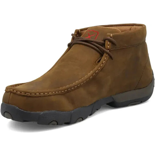Twisted X Men's Chukka Driving Steel Toe Slip Resistant Work Boot - Distressed Saddle - MDMST01 - Overlook Boots