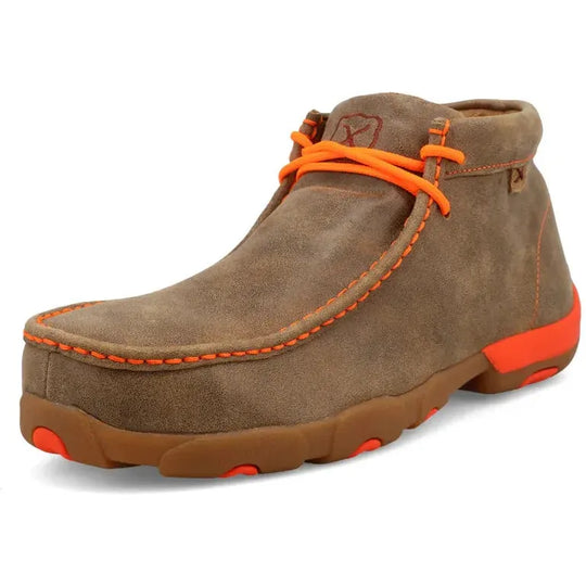 Twisted X Men's Chukka Driving Steel Toe Slip Resistant Work Boot - Bomber/Neon Orange - MDMST04 - Overlook Boots