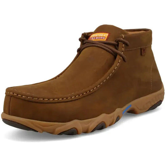 Twisted X Men's Chukka Driving Nano Toe Slip Resistant Work Boot - Distressed Saddle - MDMXN01 - Overlook Boots