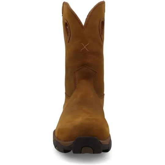Twisted X Men's 11" Nano Toe Waterproof Pull On Hiker Work Boot - Distressed Saddle - MHKBNW1 - Overlook Boots