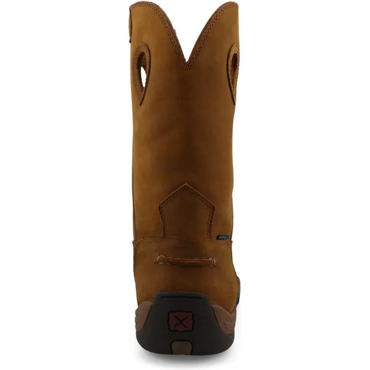 Twisted X Men's 11" Nano Toe Waterproof Pull On Hiker Work Boot - Distressed Saddle - MHKBNW1 - Overlook Boots