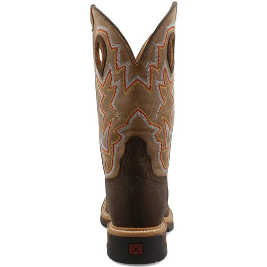 Twisted X Men's 12" Alloy Toe Slip Resistant Western Work Boot - Taupe & Bomber - MLCA001 - Overlook Boots