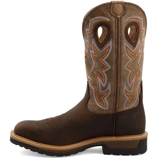 Twisted X Men's 12" Alloy Toe Slip Resistant Western Work Boot - Taupe & Bomber - MLCA001 - Overlook Boots