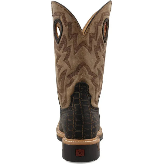 Twisted X Men's 12" Alloy Toe Slip Resistant Western Work Boot - Caiman Print & Bomber - MLCA003 - Overlook Boots