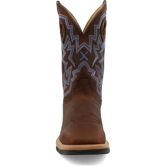 Twisted X Men's Lite 12" Steel Toe Moisture Wicking Western Work Boot - Brown Pebble - MLCS003 - Overlook Boots