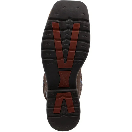 Twisted X Men's Lite 12" Steel Toe Moisture Wicking Western Work Boot - Brown Pebble - MLCS003 - Overlook Boots