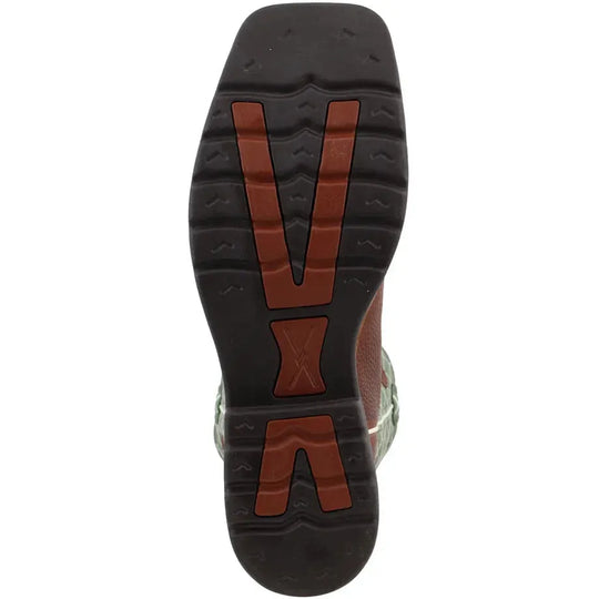 Twisted X Men's Lite 12" Steel Toe Met Guard Western Work Boot - Cognac Glazed Pebble & Lime - MLCSM01 - Overlook Boots