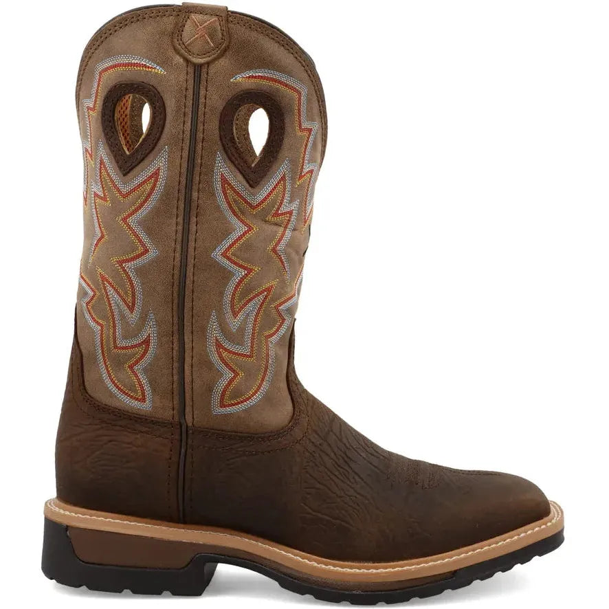 Twisted X Men's Lite 12" Western Work Boot - Taupe - MLCW022 7 / Medium / Brown - Overlook Boots