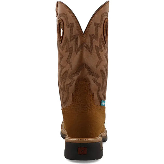 Twisted X Men's Lite 12" Composite Toe Waterproof Western Work Boot - Dark Brown & Tan - MLCCW05 - Overlook Boots