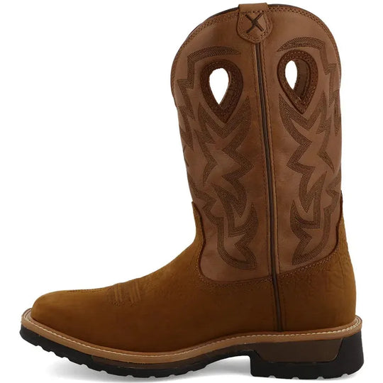 Twisted X Men's Lite 12" Composite Toe Waterproof Western Work Boot - Dark Brown & Tan - MLCCW05 - Overlook Boots