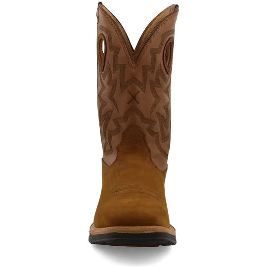 Twisted X Men's Lite 12" Composite Toe Waterproof Western Work Boot - Dark Brown & Tan - MLCCW05 - Overlook Boots